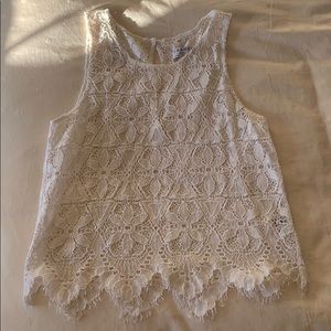 Frame lace tank top